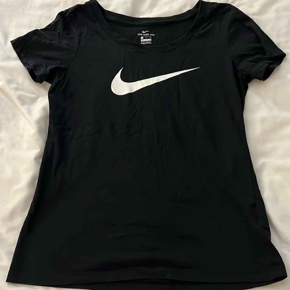 Nike Black Short Sleeve Tee with White Swoosh